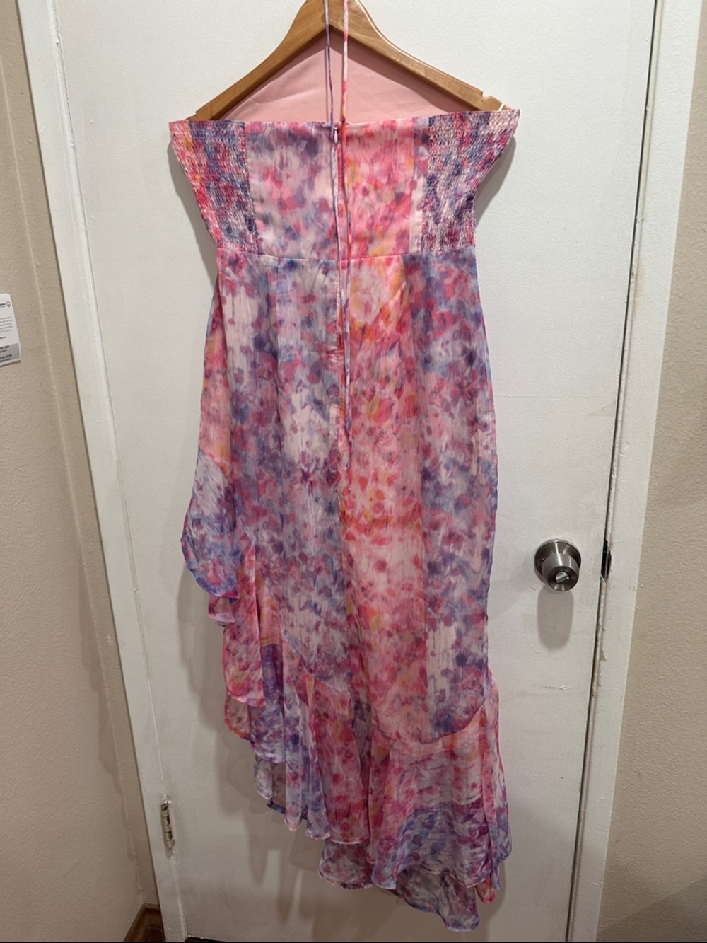 REVOLVE x Amanda Uprichard Carlina Dress in Cotton Candy floral strapless - Picture 8 of 10